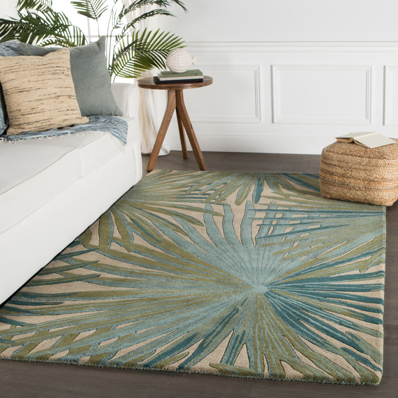 Beachcrest Home Vandalia HandTufted Wool Green Area Rug & Reviews